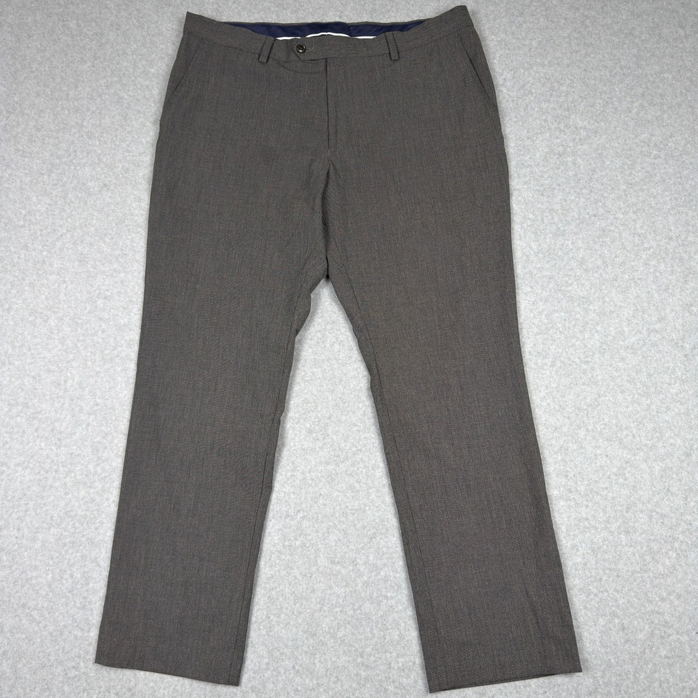 Tommy Hilfiger Mens Dress Pants 38x30 Gray Flat Front Slacks Preppy Office - Picture 1 of 8